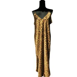 Leopard Print Satin Nightgown – Size XL